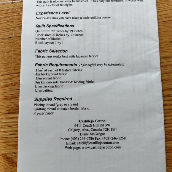 Bargello Kimono Wall Quilt Sewing Pattern Quilting 29x39 Castilleja Cotton - Picture 3 of 7